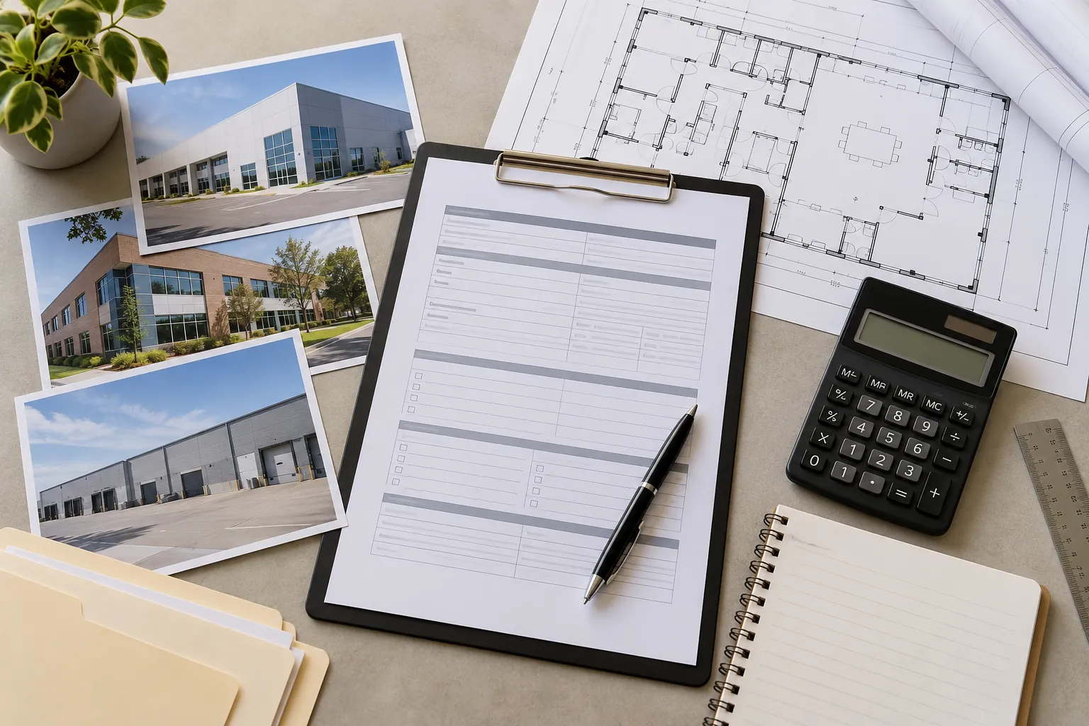 Property photographs, plans and documents organized for review